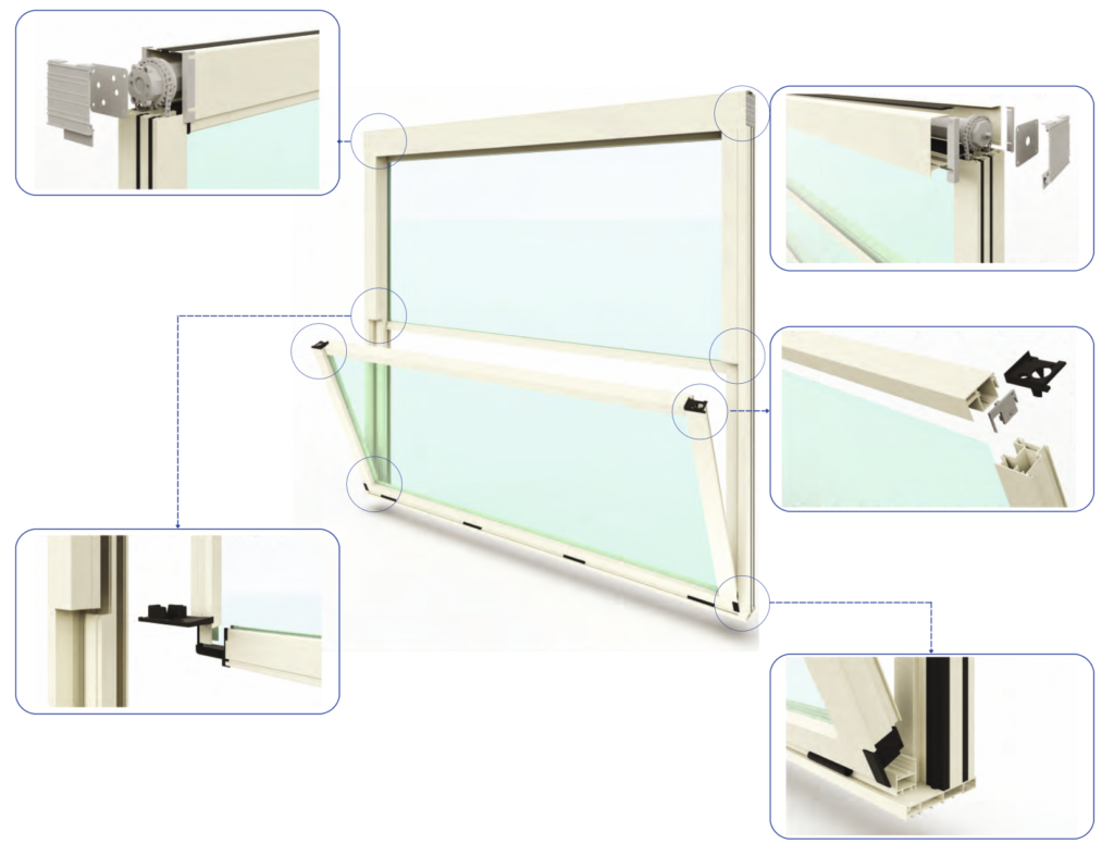 Guillotine Glass System Clear Panel